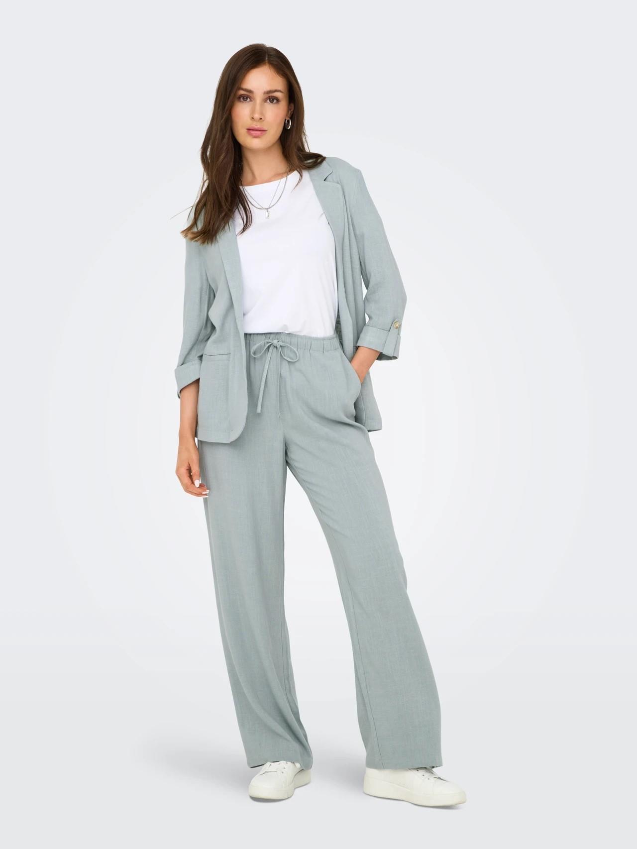 ONLY ONLSIESTA MW PULL-UP LINEN BL PNT NOOS 15322263