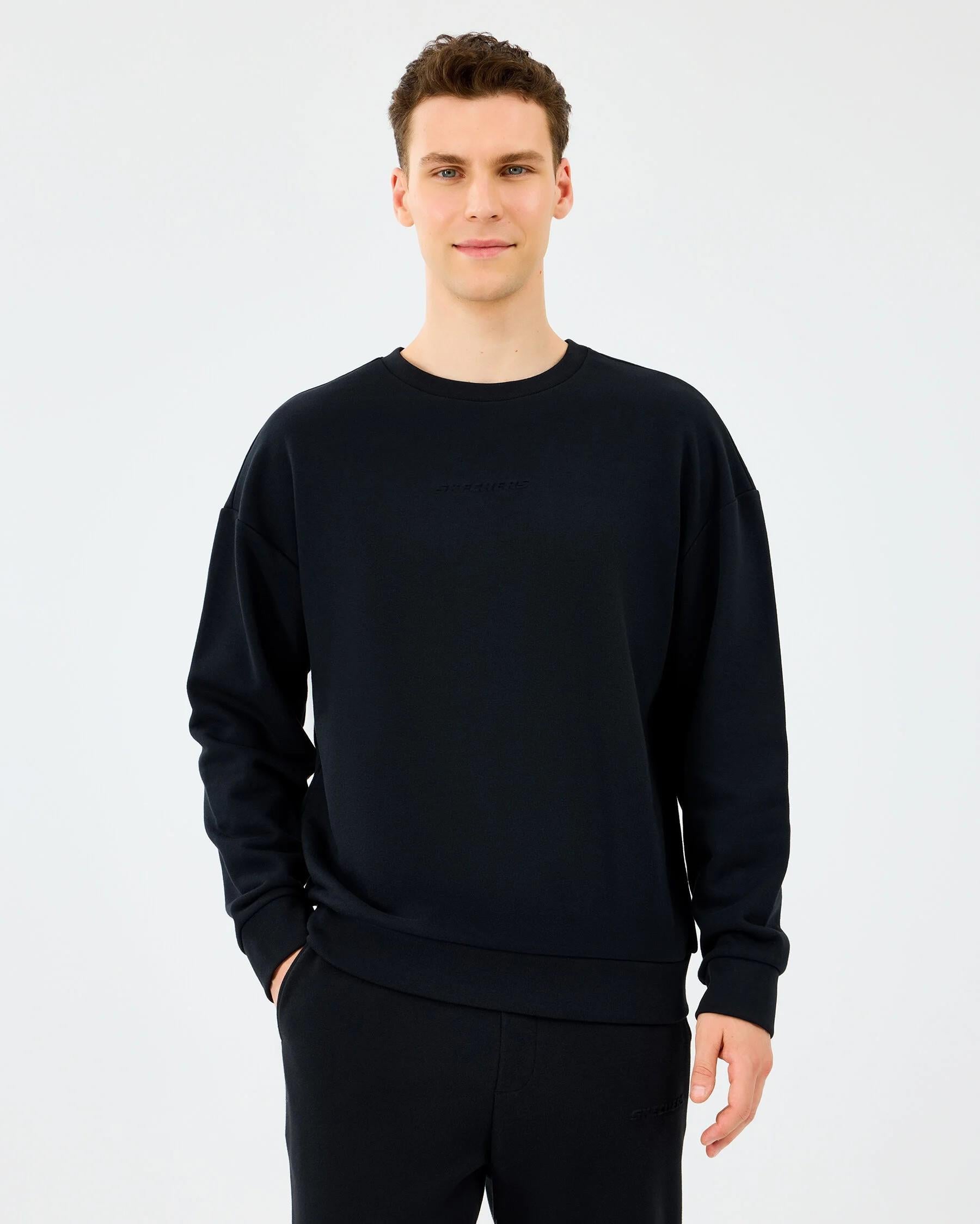 Skechers M Essential Crewneck Erkek Sweatshirt Siyah (S2610015-3817)