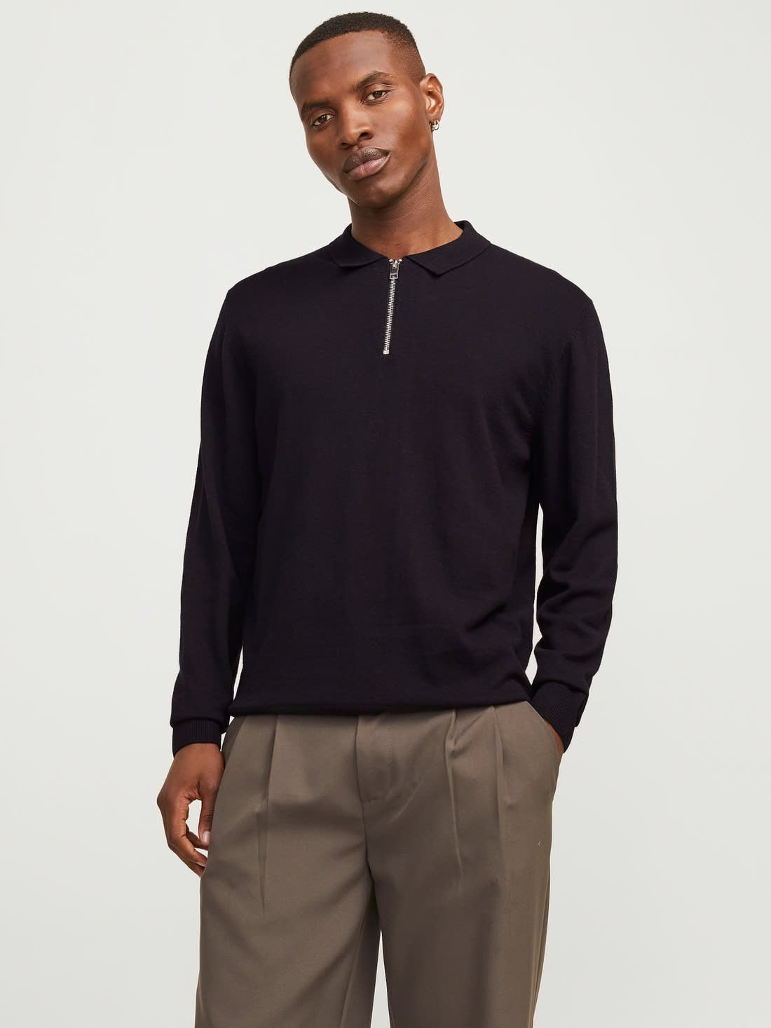 JJEEMIL KNIT POLO HALF ZIP LS NOOS 12268210