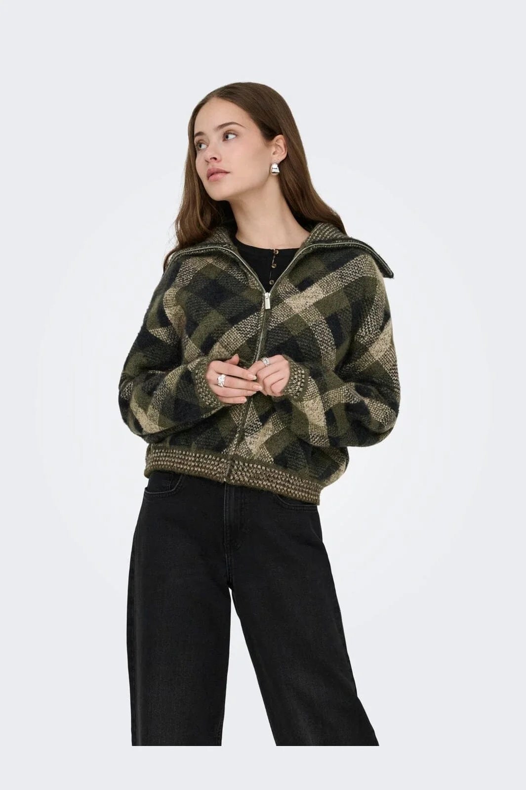 ONLMAROON LS ZIP COLLAR CARDIGAN KNT 15358211