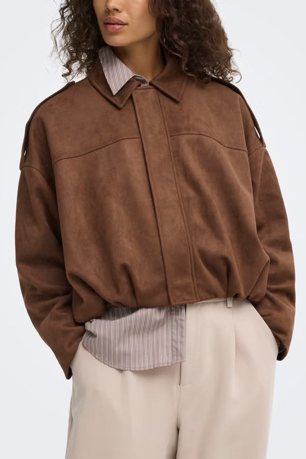 ONLMOON-STINA FAUX SUEDE BOMBER PNT NOOS 15381024