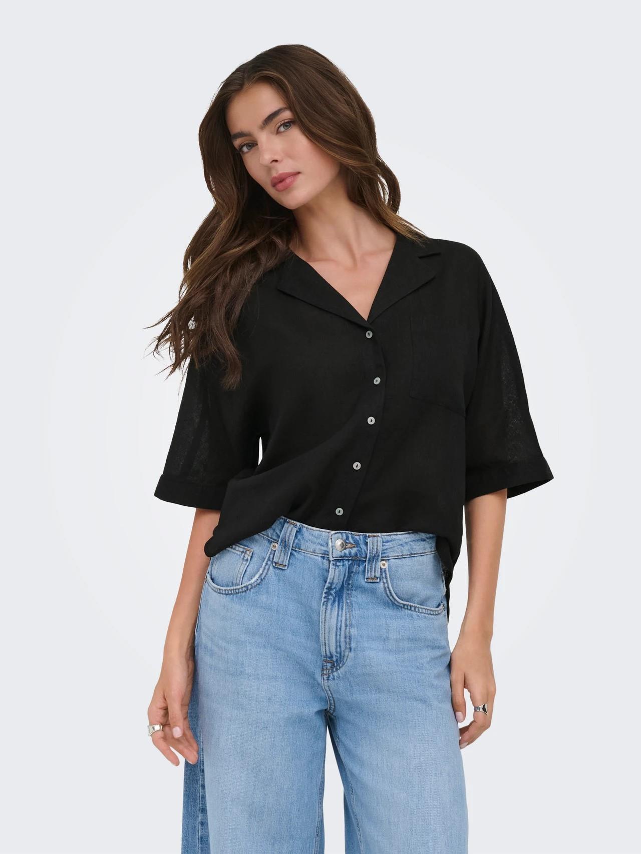 ONLY ONLBRUXELLES SS LINEN BL SHIRT PNT NOOS 15314215