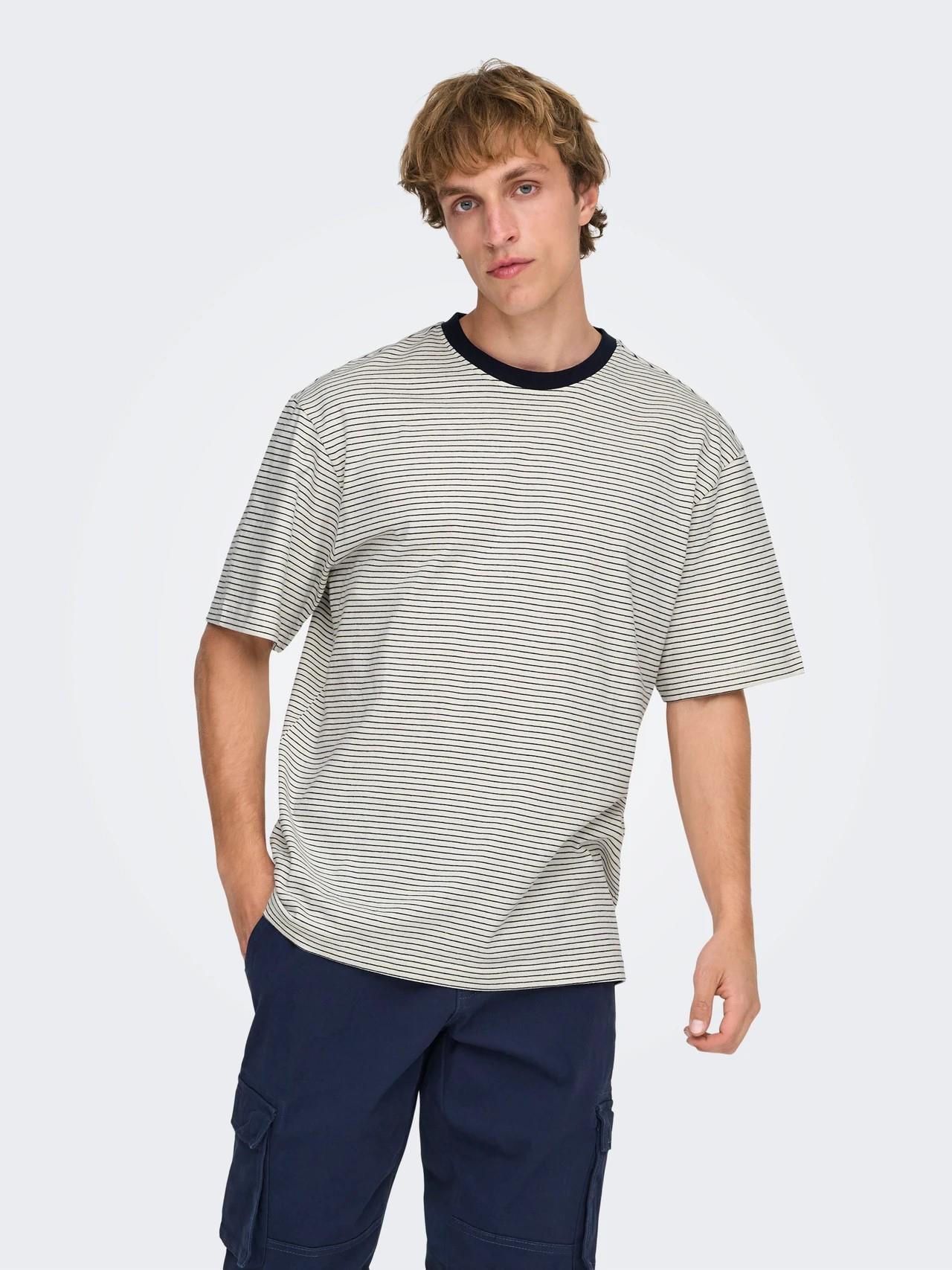 ONLY & SONS ONSFRED LIFE RLX SS STRIPE TEE NOOS 22036384
