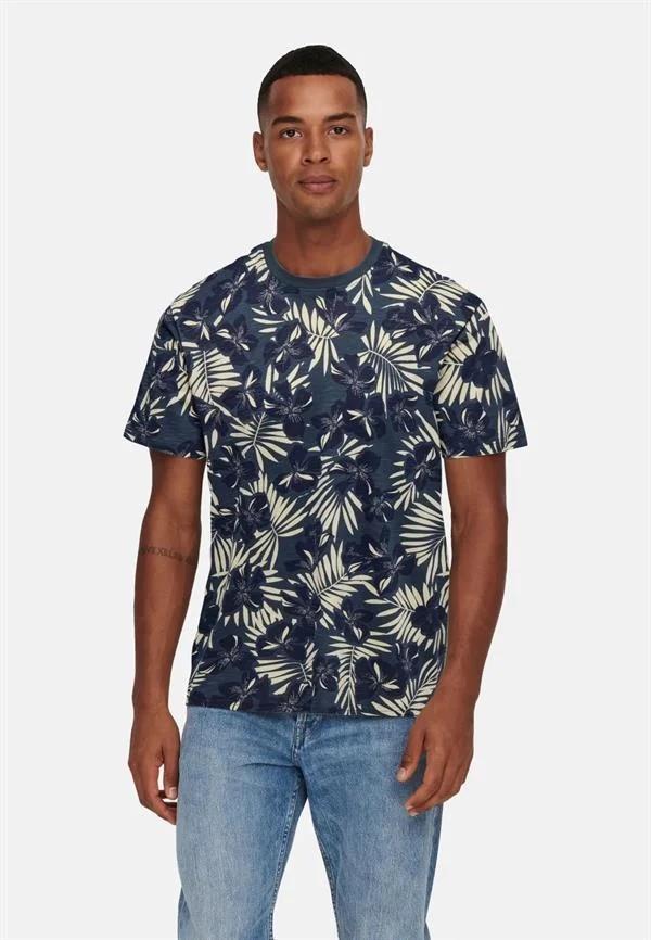ONLY & SONS ONSPERRY LIFE REG LEAF AOP SS TEE 22025283