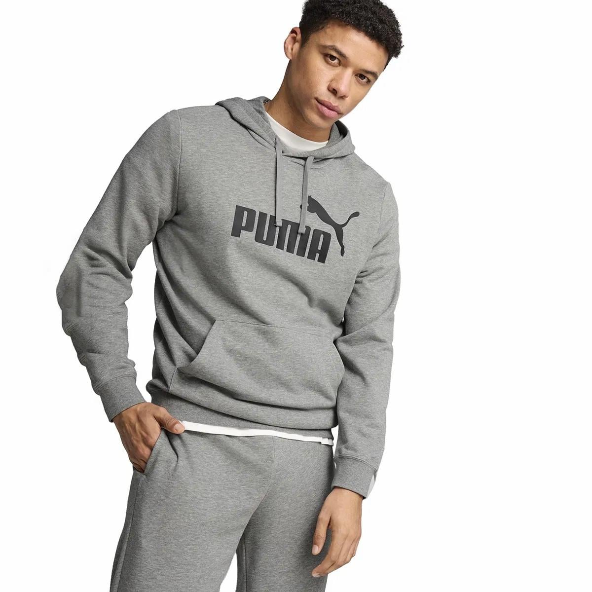 Puma Erkek Logo Hoodie Sweatshirt Gri (68257203)