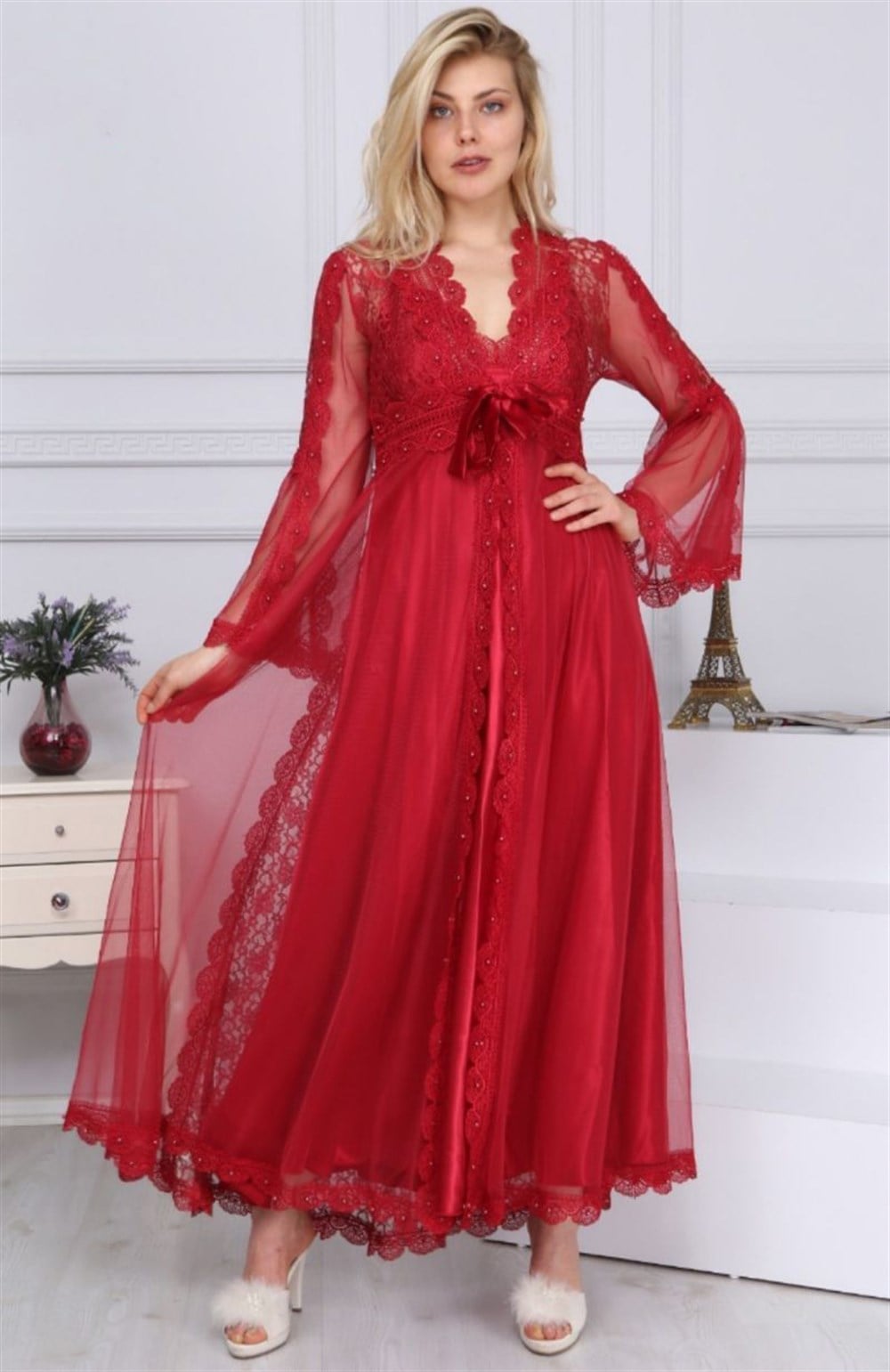 İki parça uzun gecelik