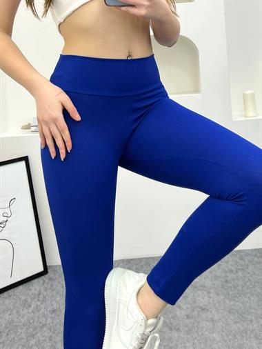  Fitilli Çizgili Tayt Yüksek Bel Dayanıklı Örme Kumaş Spor Tayt Toparlayıcı