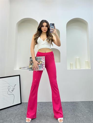 Kadın Yüksek Bel Toparlayıcı Çift Cepli Ispanyol Paça Tayt Bootcut