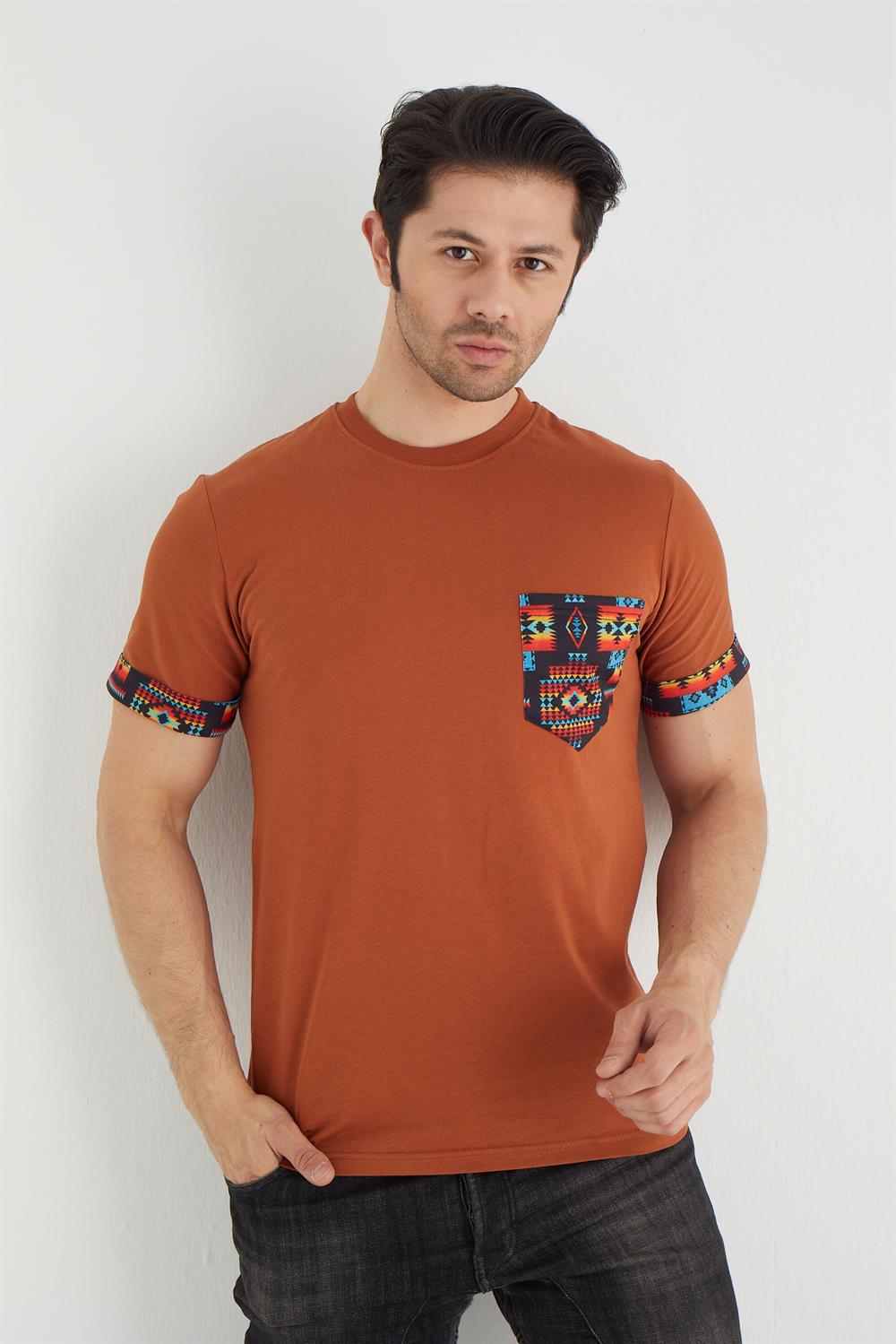 %100 Pamuk normel kalıpla Bisiklet Yaka Kısa Kollu T-shirt 