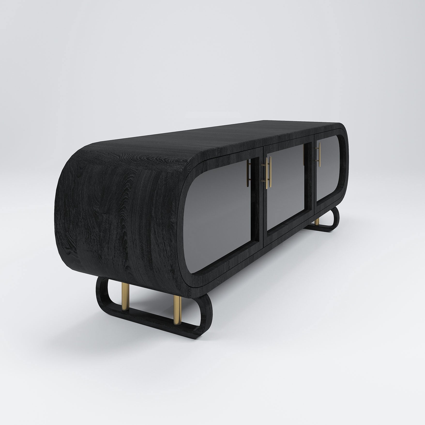 Siyah Hane Tv Ünitesi/Meşe Cam