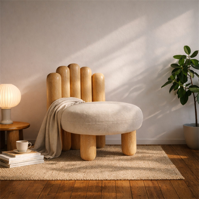 Beyaz Nob Tekli Koltuk