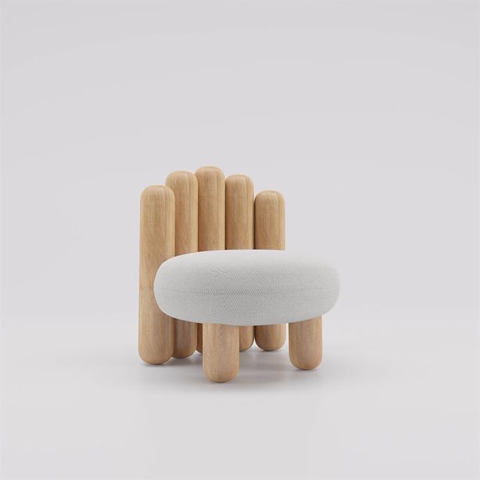 Beyaz Nob Tekli Koltuk