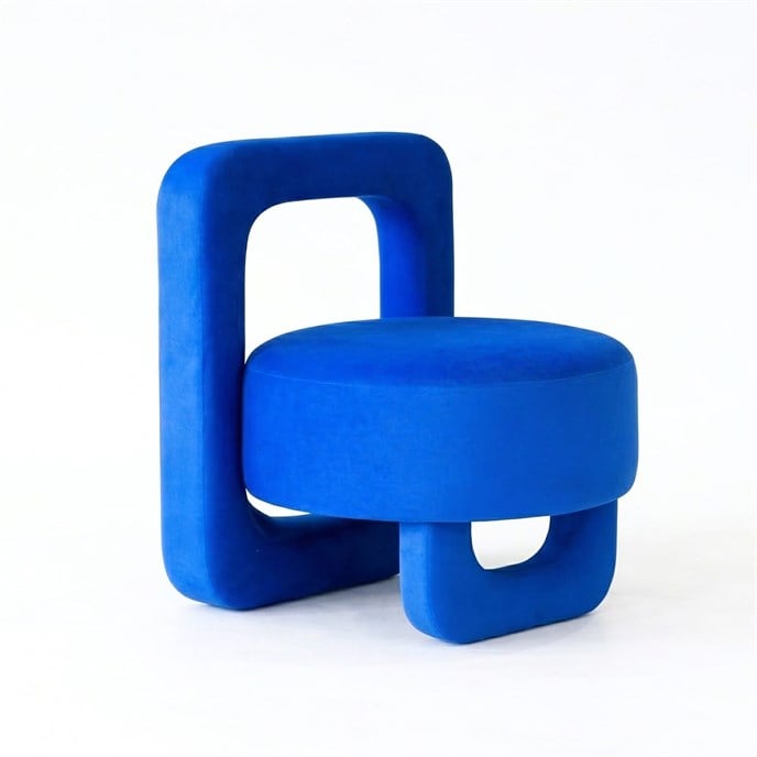 Mavi Denk Tekli Koltuk