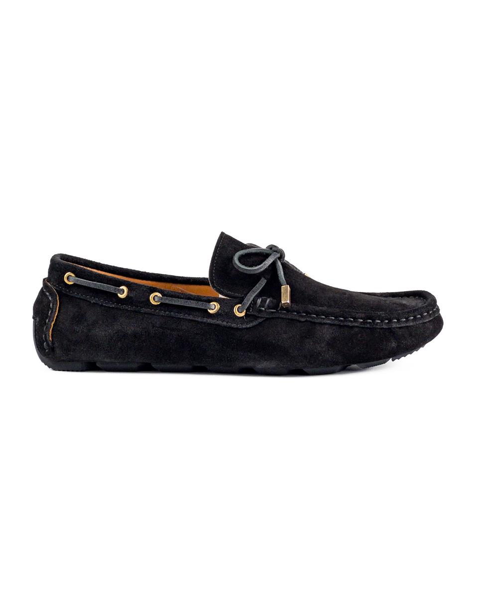 Cunda Siyah Hakiki Süet Deri Erkek Loafer Ayakkabı