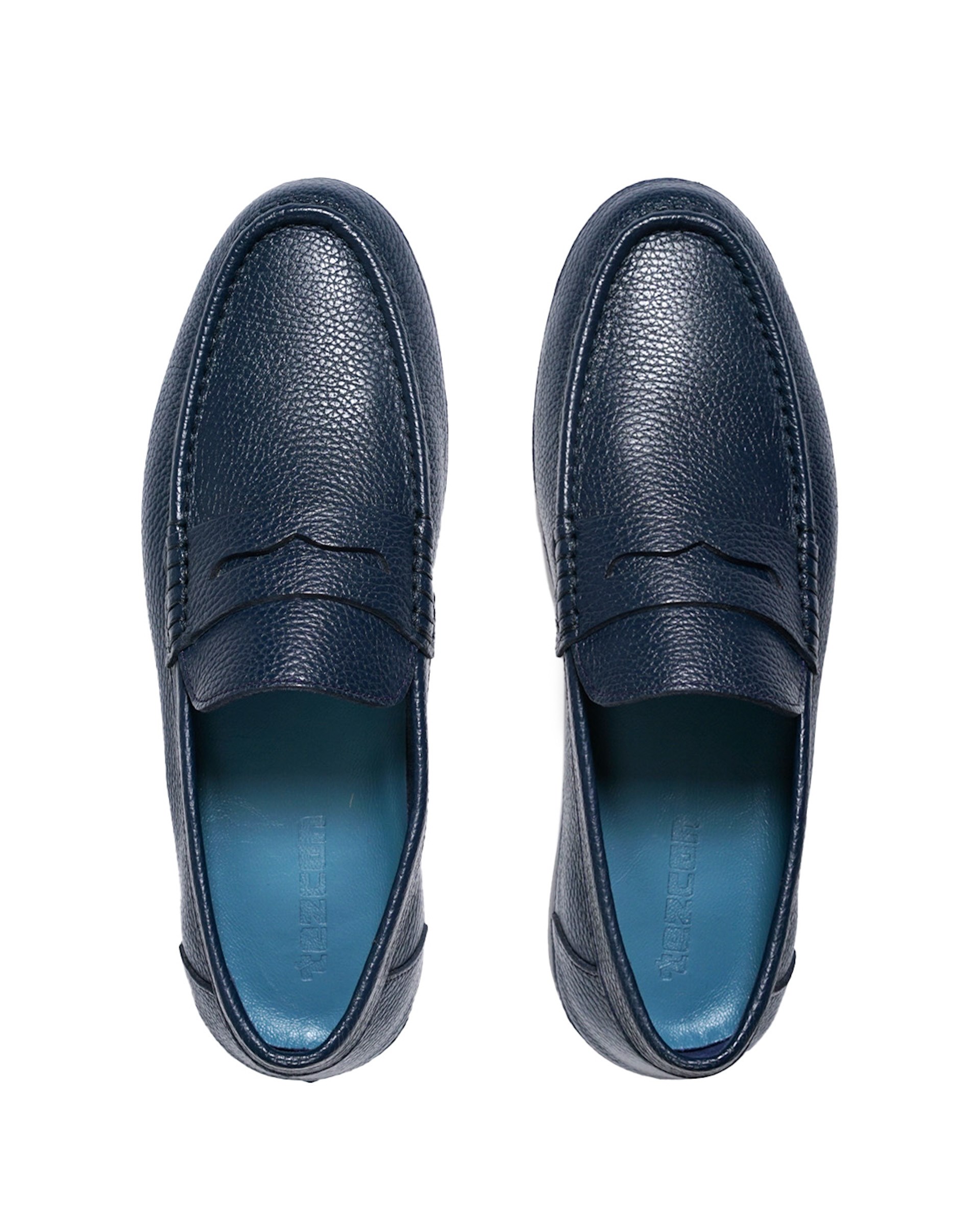 Aspendos Marineblaue Echtleder Herren Loafer | Tezcan Shoes