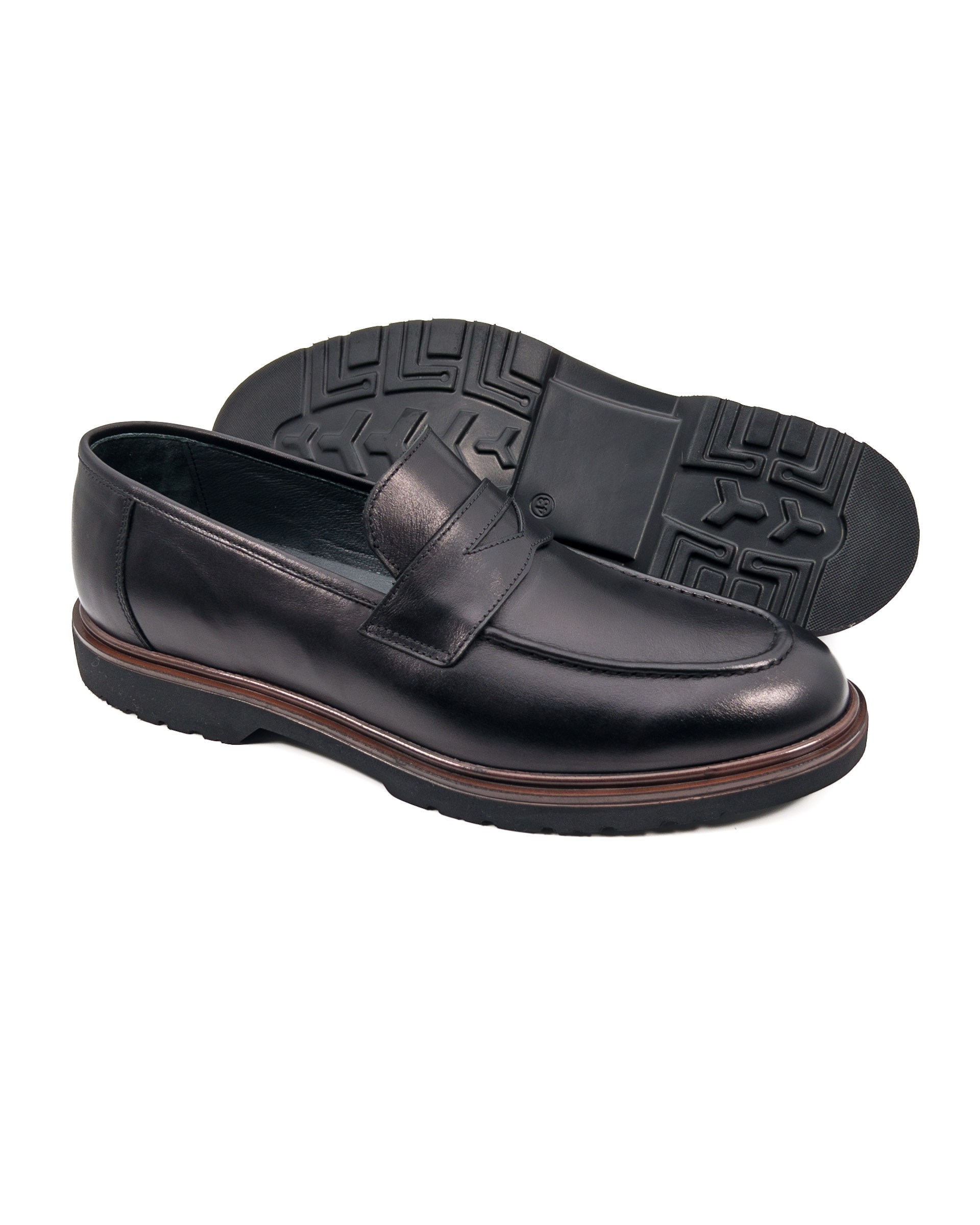 Barok Siyah Hakiki Deri Günlük Klasik Erkek Ayakkabı | Tezcan