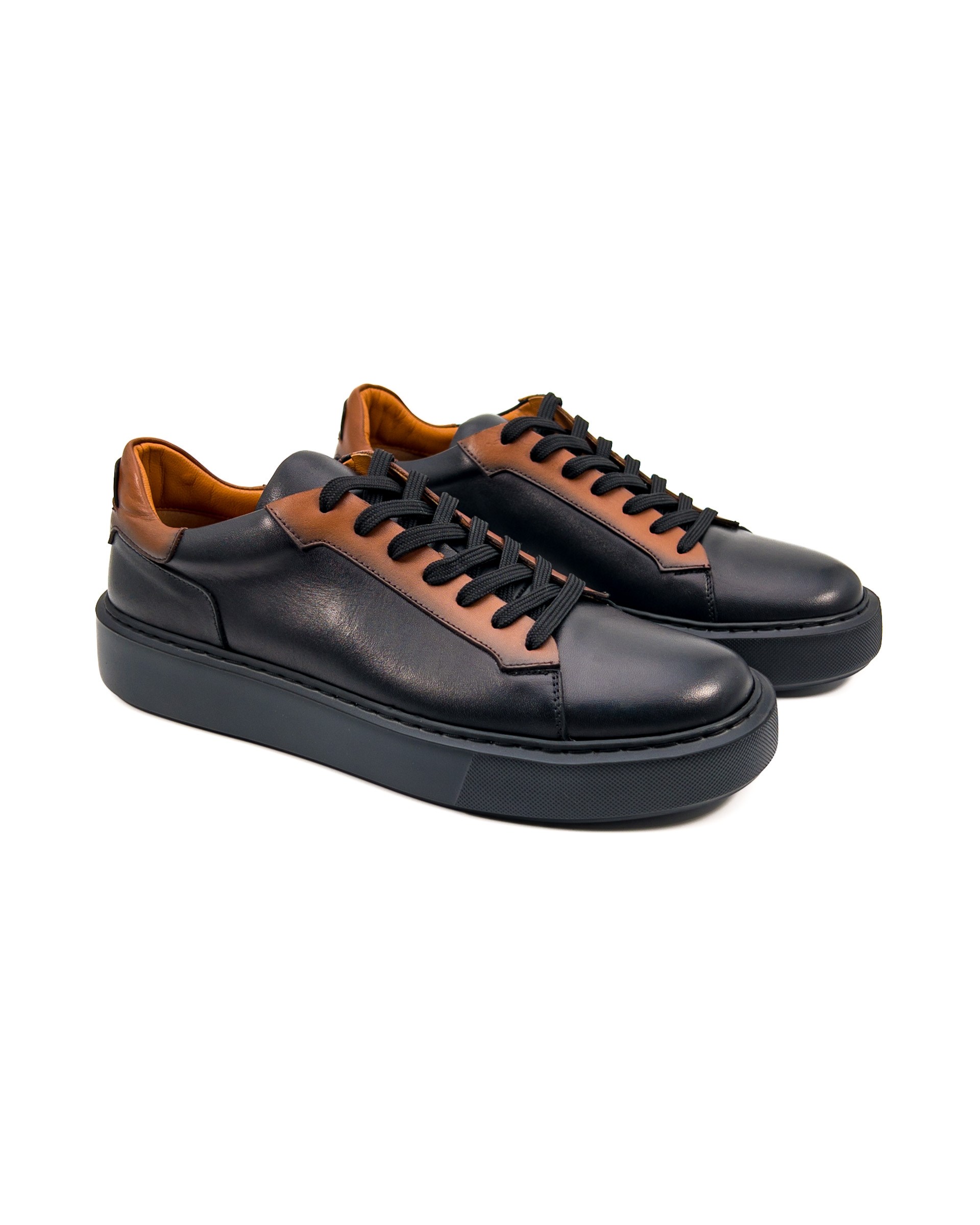 Burgman Black Brown Genuine Leather Men's Sports Sneaker | Tezcan