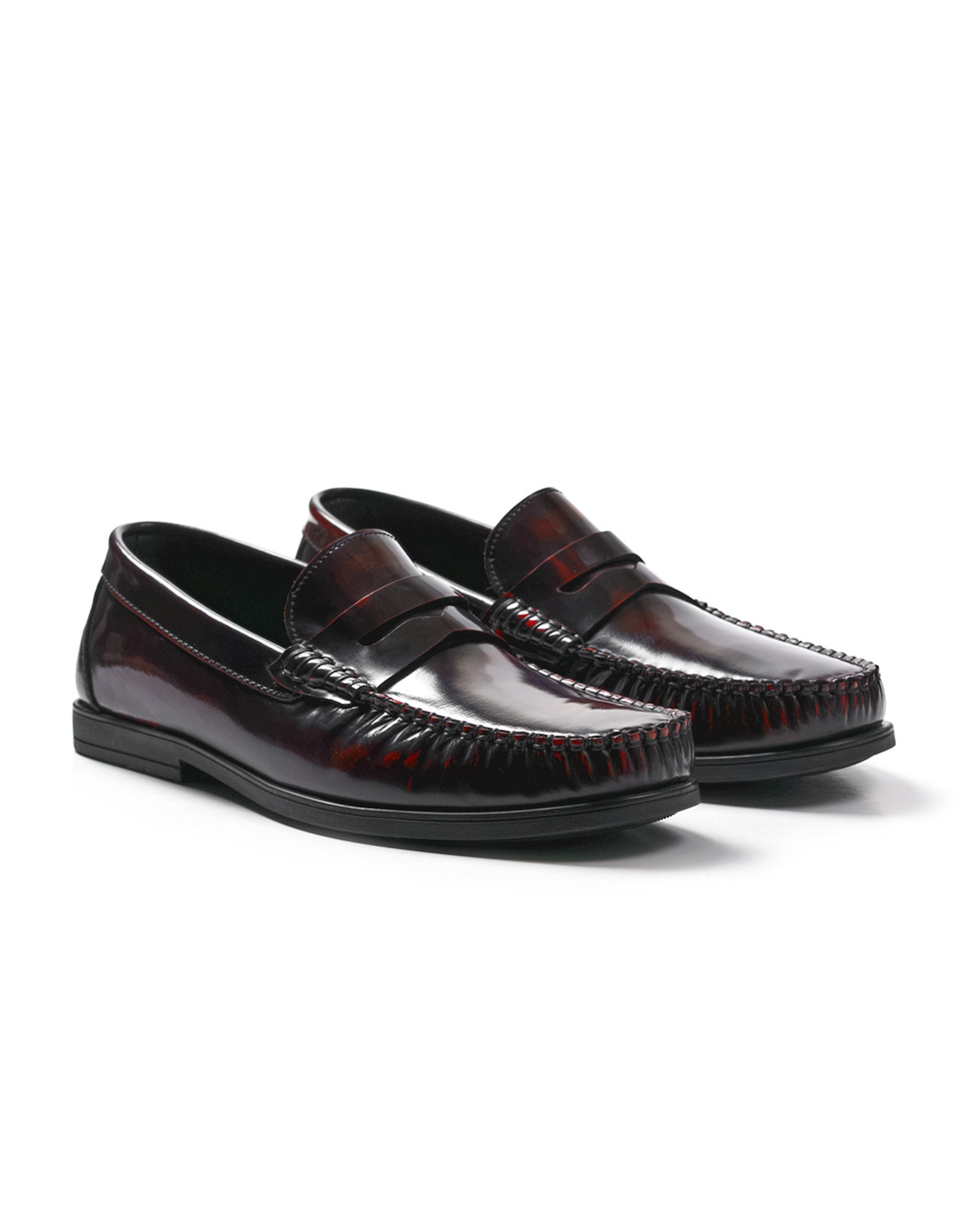Cordelion Burgundy Genuine Leather Loafer Shoes for Men | Tezcan