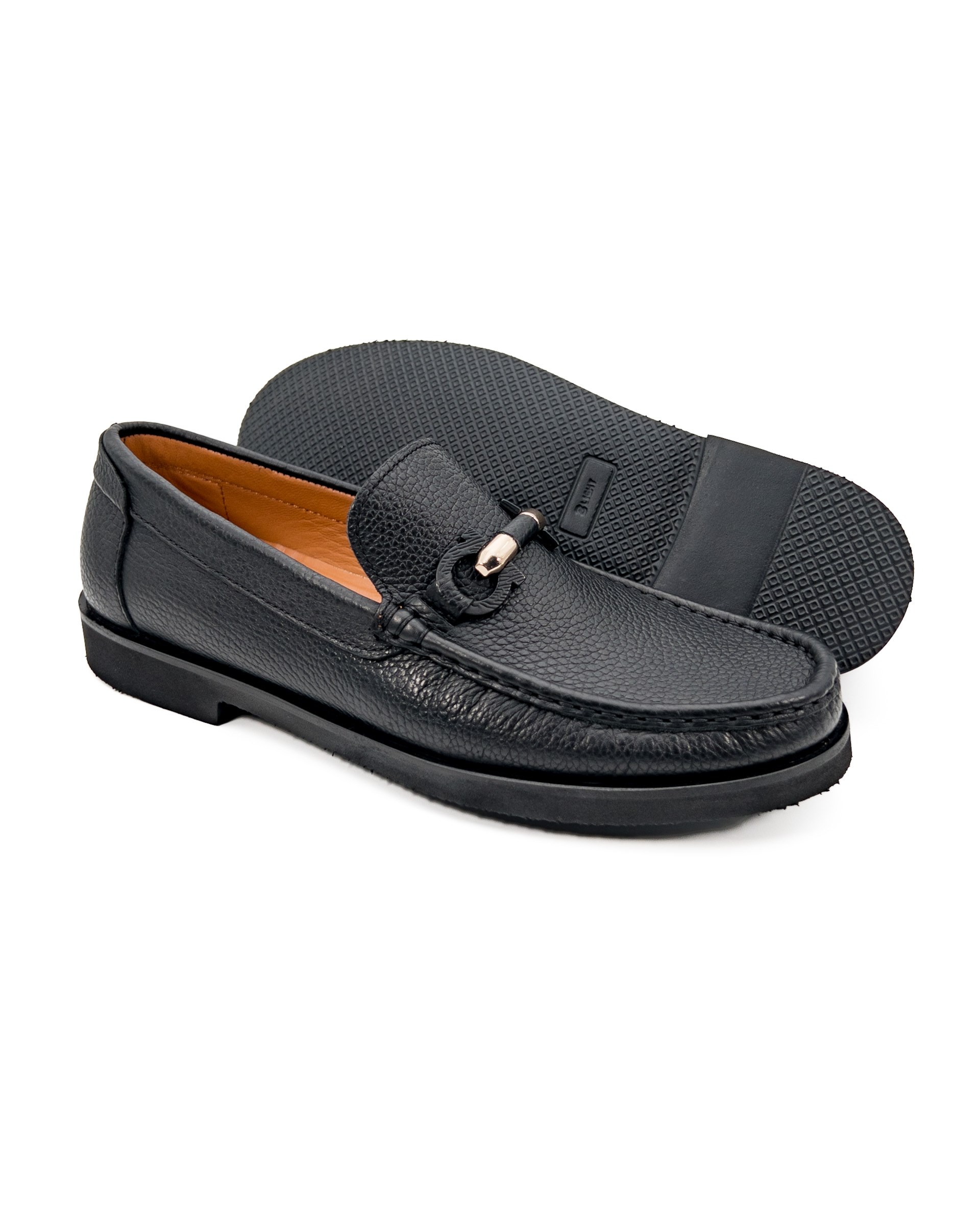 Louvre Black Genuine Leather Loafer Shoes for Men | Tezcan