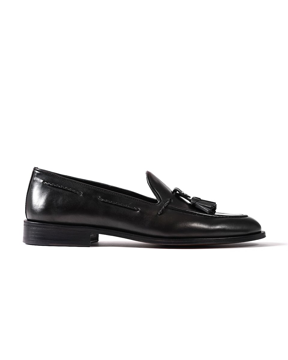 Drama Black Genuine Leather Classic Shoes for Men