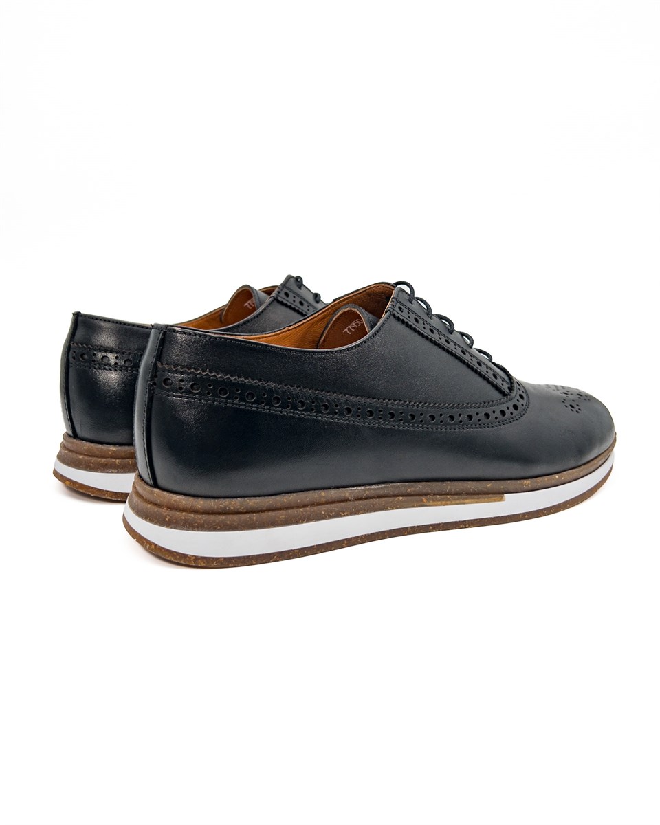 Presto Black Genuine Leather Classic Men's Shoes