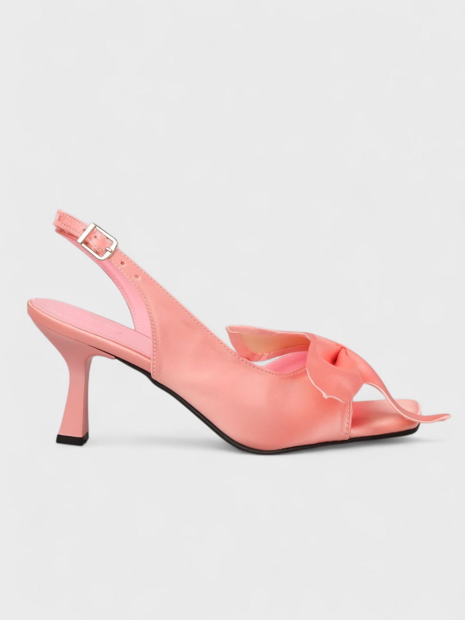 Kadın Yazlık 11cm İnceAçık Topuklu Ayakkabı - 233 2654 - Pembe Saten
