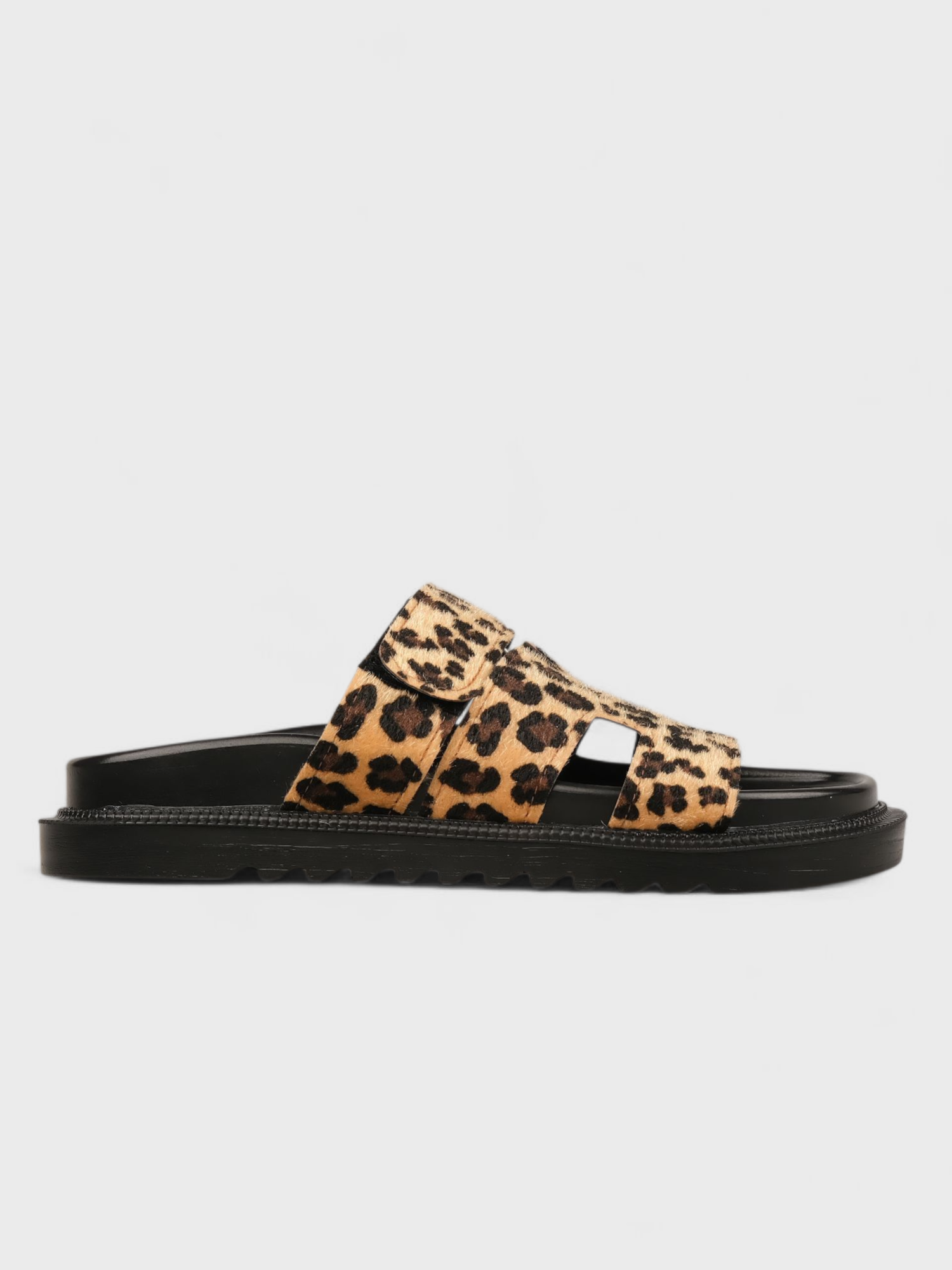 Kadın Yazlık Düz Terlik - 230 3186 - Leopar Süet