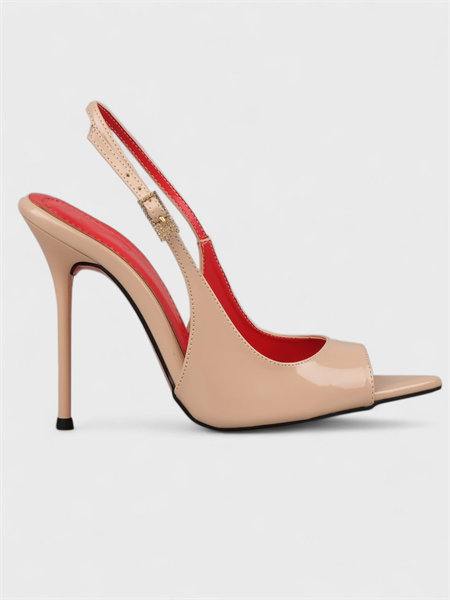 Kadın Yazlık 11cm İnceAçık Topuklu Ayakkabı - 233 2669 - Bej Rugan
