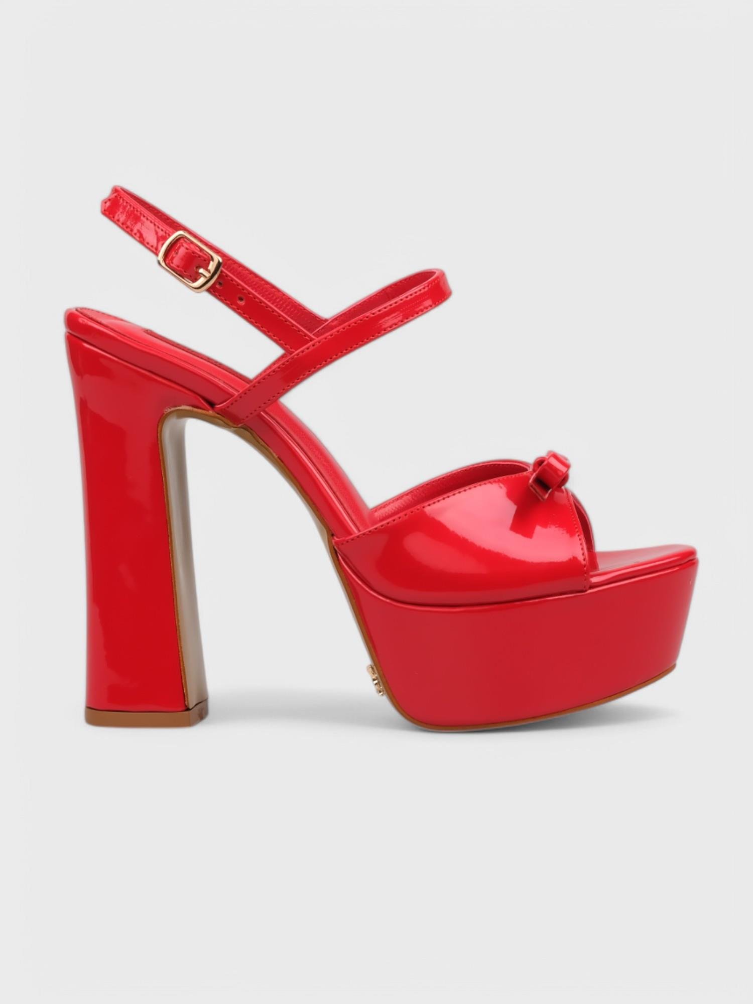 Kadın Açık Topuklu - Yazlık (574 3031) - Kırmızı Rugan