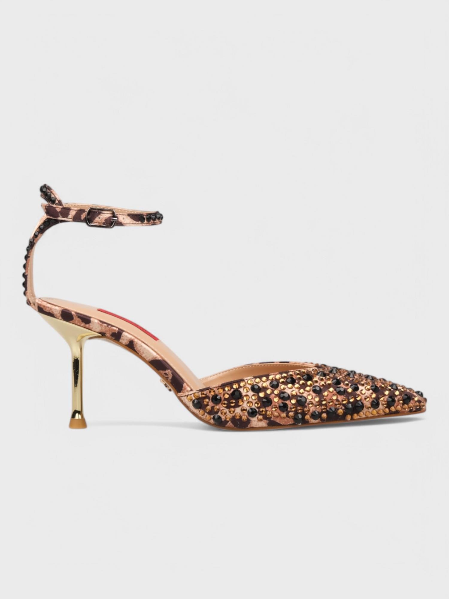 Kadın Açık Topuklu - Yazlık (574 3231) - Leopar Saten