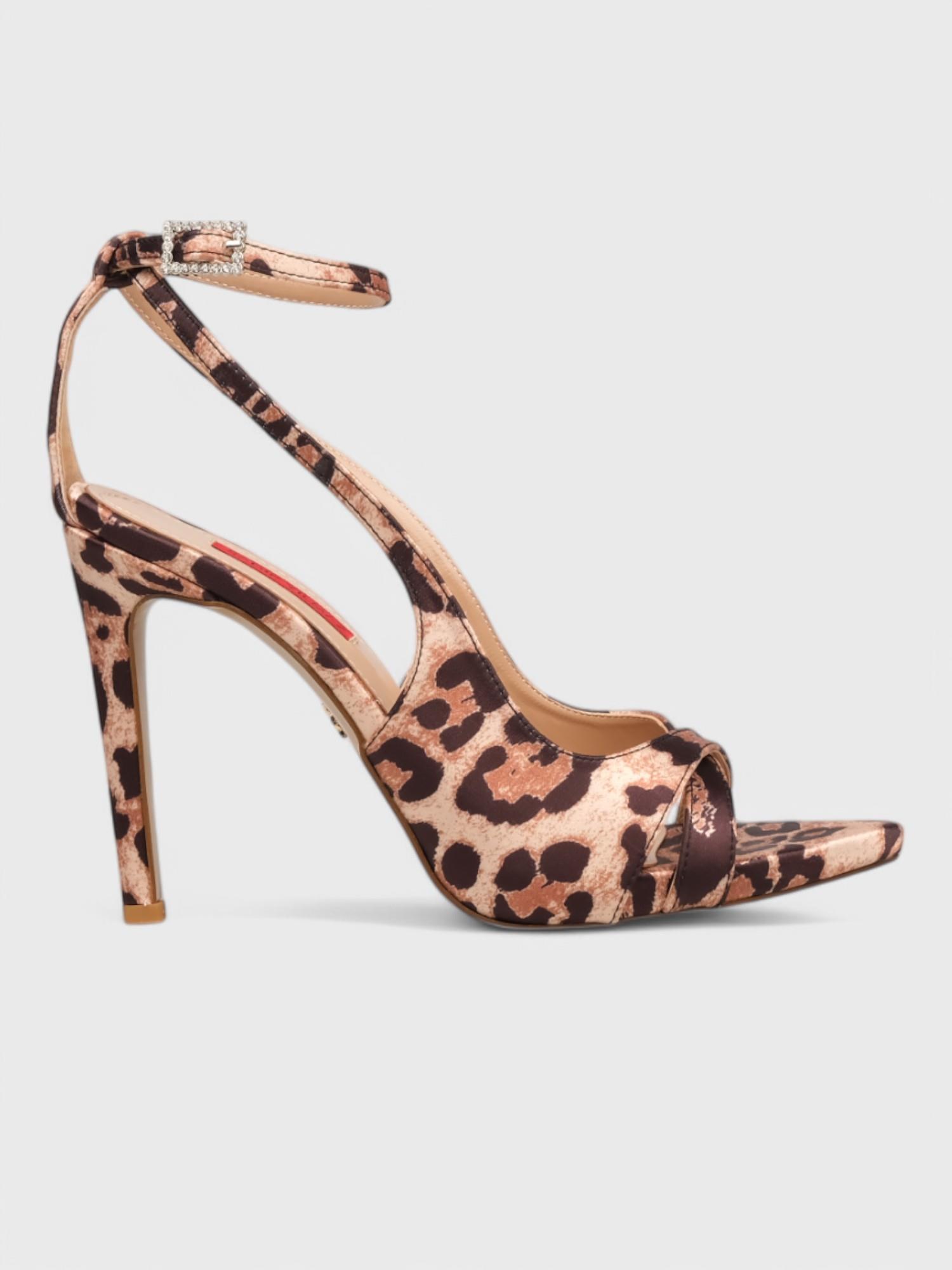 Kadın Açık Topuklu - Yazlık (574 3237) - Leopar Saten