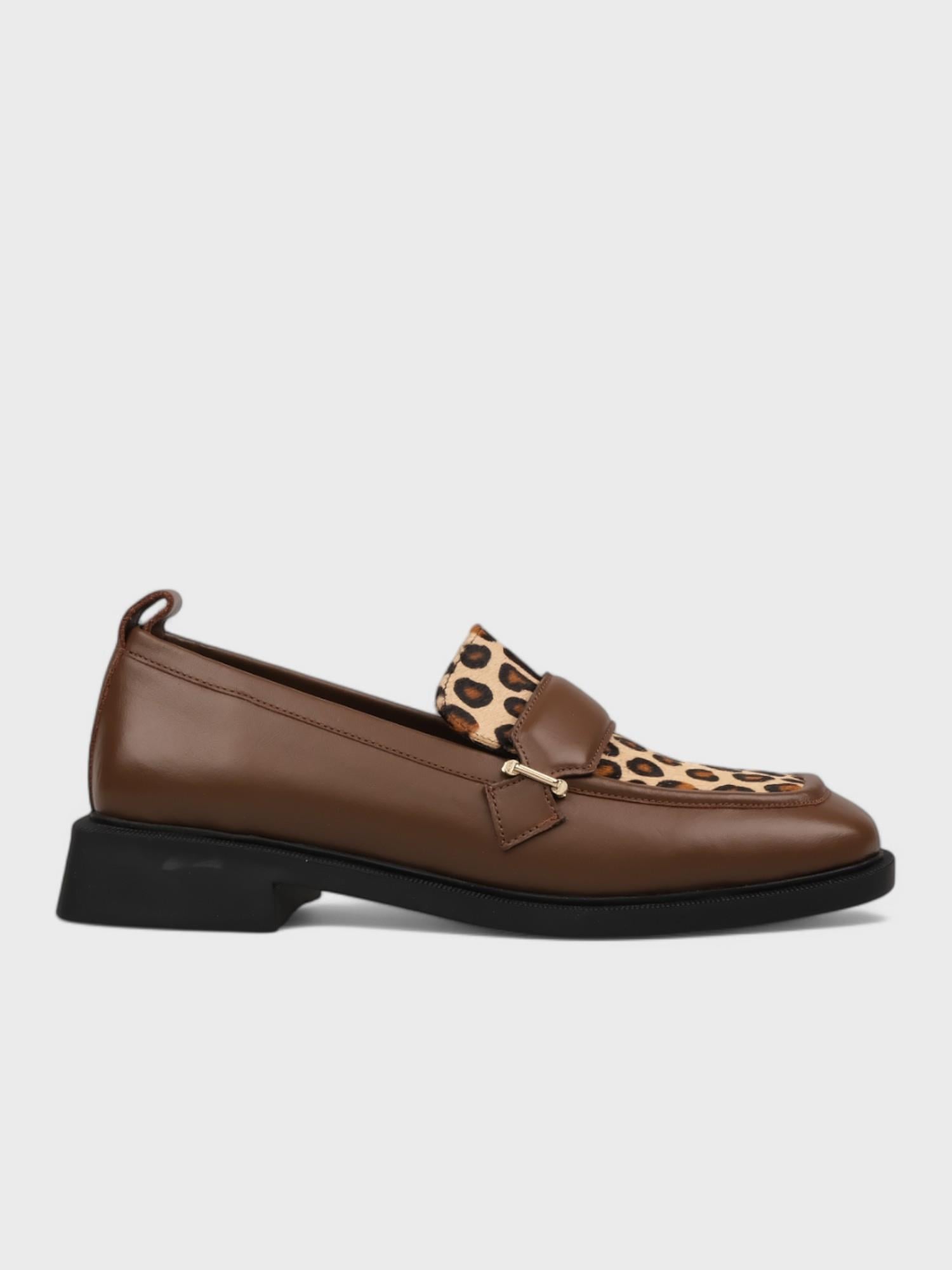 Kadın Loafer - Kışlık (612 11954) - Kahverengi Leopar