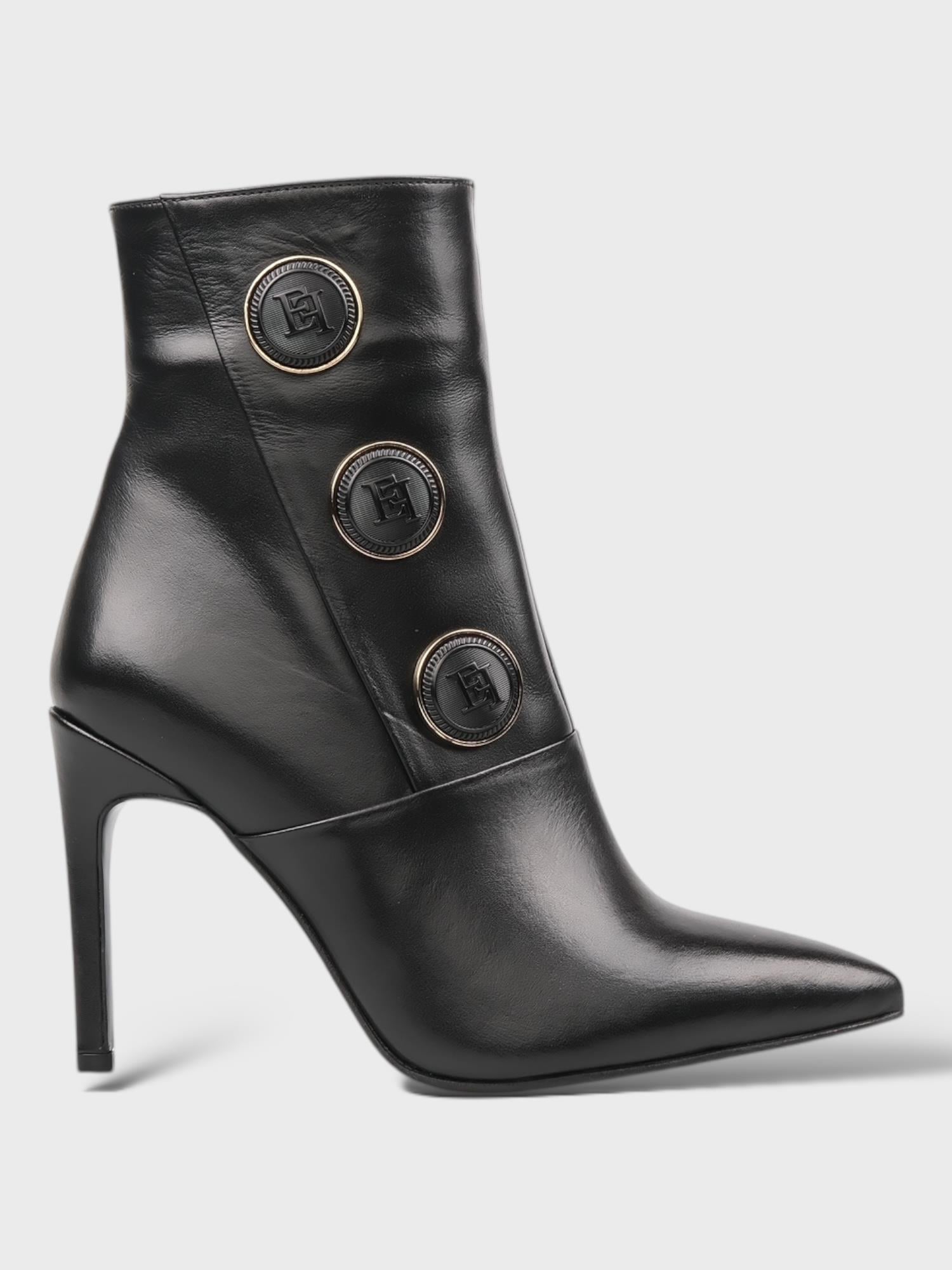 Kadın Siyah Deri Bot