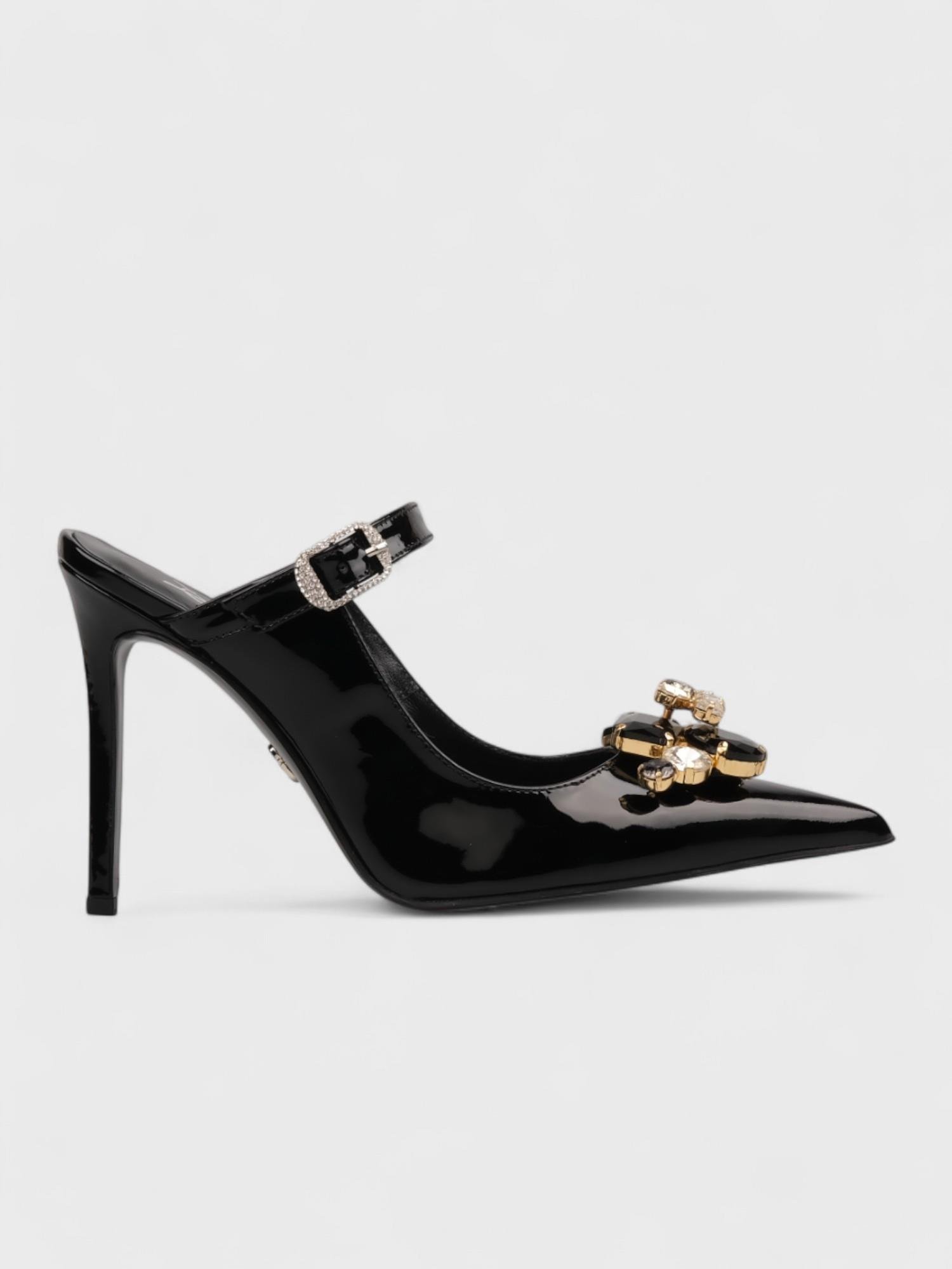 Kadın Topuklu Terlik - Yazlık (214 27898) - Siyah Rugan