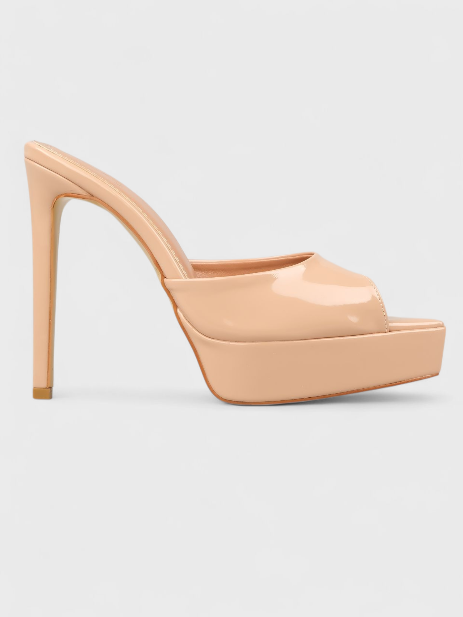 Kadın Yazlık 11cm İnceTopuklu Terlik - 233 2679 - Nude Rugan