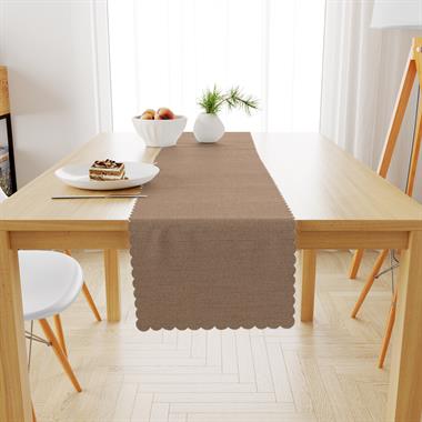 Bej Kadife Dokulu Runner 40x180
