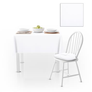 Beyaz Düz Renk Petek Dokuma Masa Örtüsü 140x140