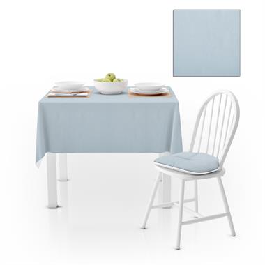 Buz Mavisi Düz Renk Petek Dokuma Masa Örtüsü 120x140