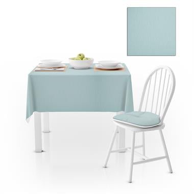 Buz Mavisi Kadife Dokulu Masa Örtüsü 140x180