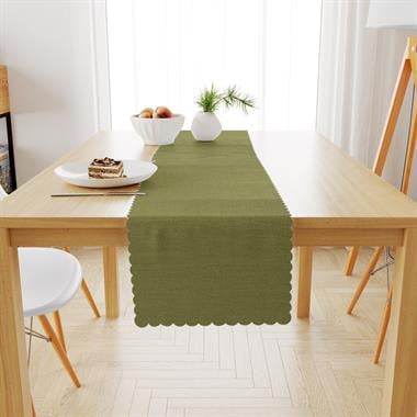 Fıstık Yeşili Kadife Dokulu Runner 40x180