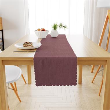 Gül Kurusu Kadife Dokulu Runner 40x180