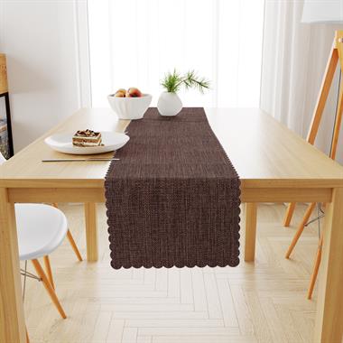Gül Kurusu Keten Dokulu Runner 40x140