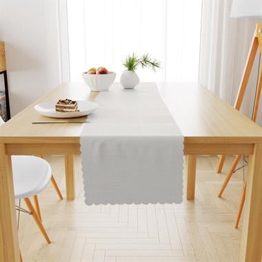 Kırık Beyaz Kadife Dokulu Runner 40x180