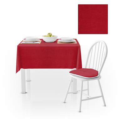 Kırmızı Düz Renk Petek Dokuma Masa Örtüsü 120x140