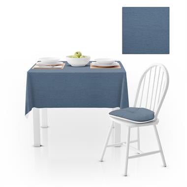 Kot Mavi Kadife Dokulu Masa Örtüsü 180x260 