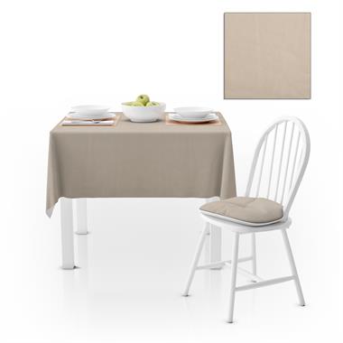 Krem Düz Renk Petek Dokuma Masa Örtüsü 120x140