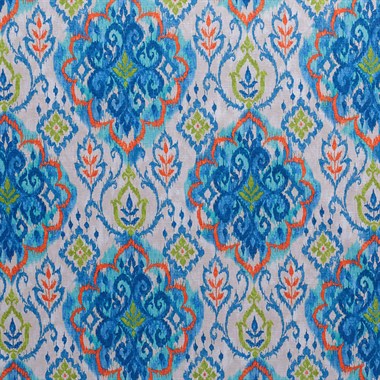 Mavi Turkuaz Renkli Modern Damask Desen Dokuma Dijital Baskılı Kadife Şönil