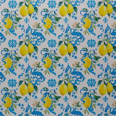 Modern Limon Ağacı Desen Dokuma Dijital Baskılı Petek Kumaş