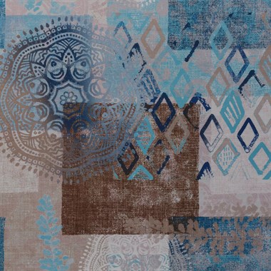 Motifli Patchwork Desenli Dokuma Dijital Baskılı Petek Kumaş