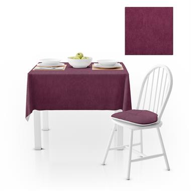 Mürdüm Düz Renk Petek Dokuma Masa Örtüsü 140x140